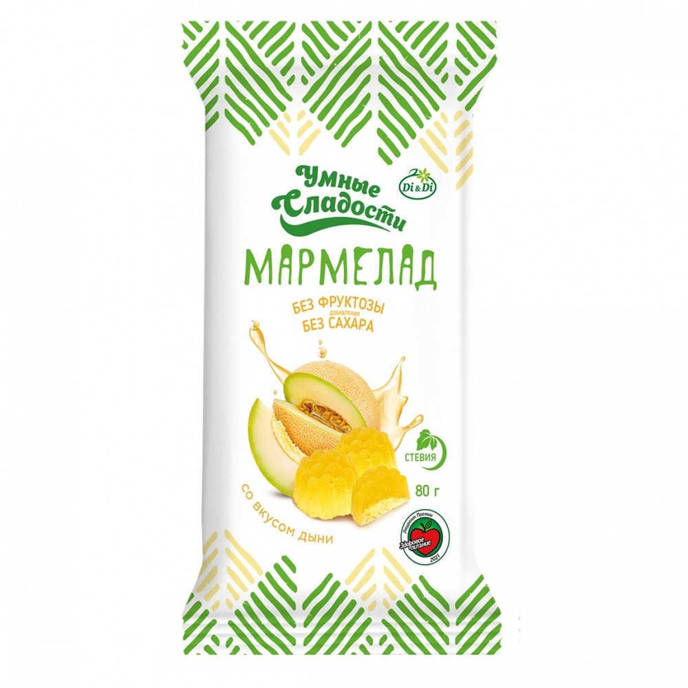 Мармелад со стевией со вкусом дыни 80 г УМНЫЕ СЛАДОСТИ 1136612