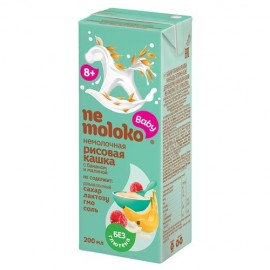 Каша рисовая безмолочная с бананом и малиной 200 мл NEMOLOKO 1136646
