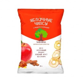 Чипсы яблочные с мёдом и корицей 25 г ЗДОРОВЕДА 1136862