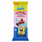 Батончики безглютеновые с  клубничной начинкой в глазури витаминизированные 20 г ГУБКА БОБ 1136904