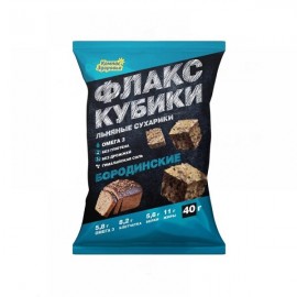 Флакс-кубики льняные сухарики Бородинские с кориандром и тмином 40 г КОМПАС ЗДОРОВЬЯ 1136967