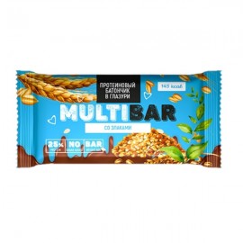 Батончик протеиновый в глазури cо злаками без сахара 40 г MULTIBAR 1136979