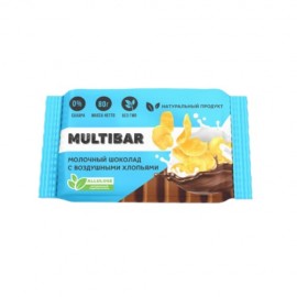 Молочный шоколад с воздушными хлопьями без сахара 95 г MULTIBAR 1136985