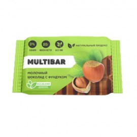 Молочный шоколад с фундуком без сахара 95 г MULTIBAR 1136986