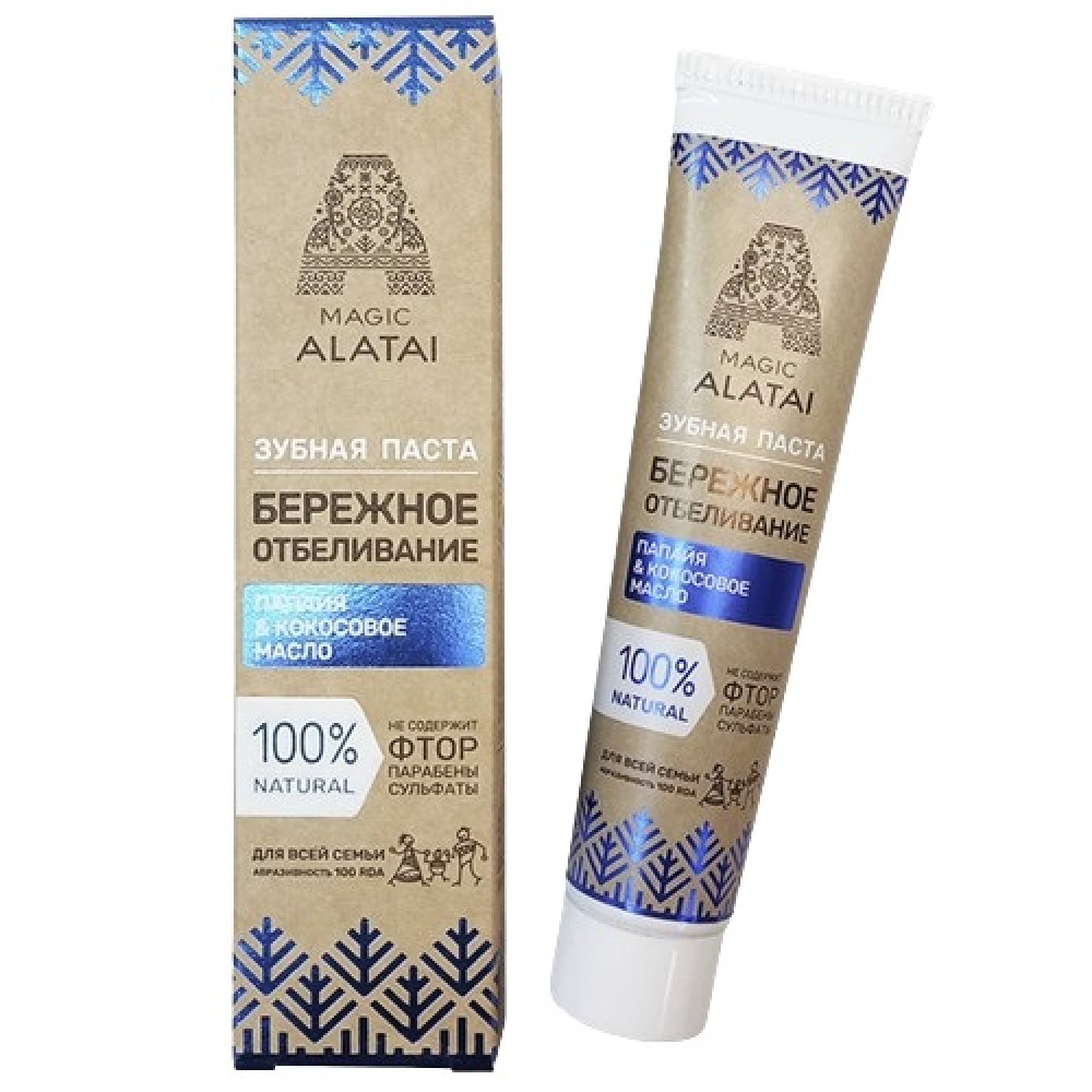 Зубная паста Бережное отбеливание Magic Alatai 75 мл КОМПАС ЗДОРОВЬЯ 1137021