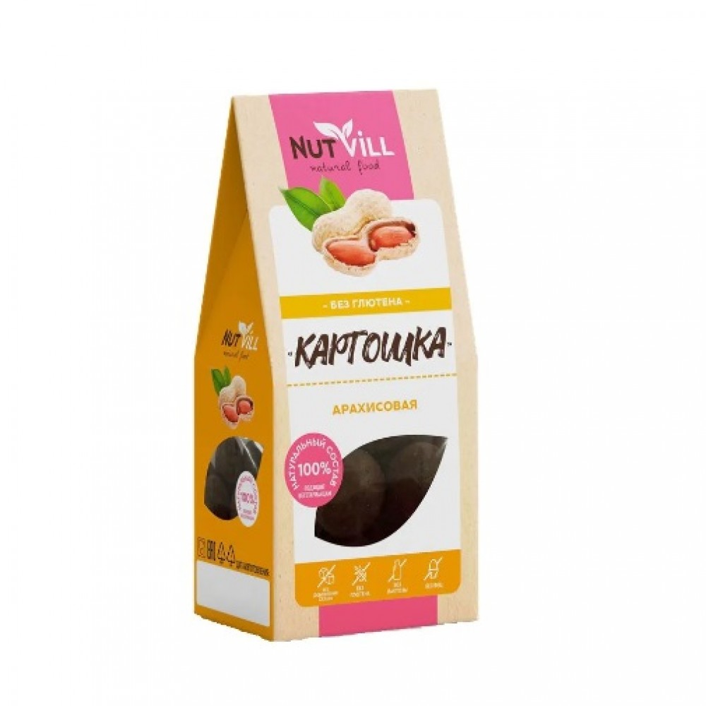 Печенье Картошка арахисовая без сахара и без глютена 96 г NUT VILL 1137025