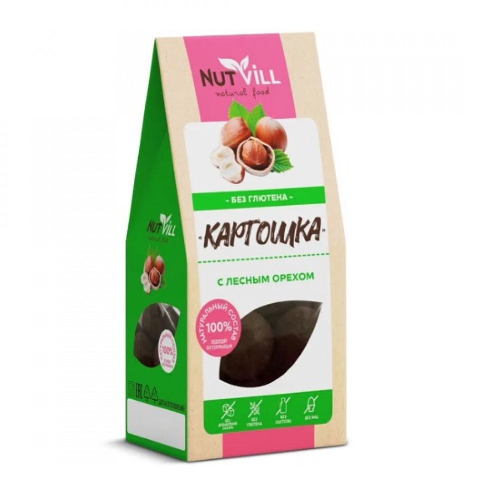 Печенье Картошка с лесным орехом без сахара и без глютена 96 г NUT VILL 1137027