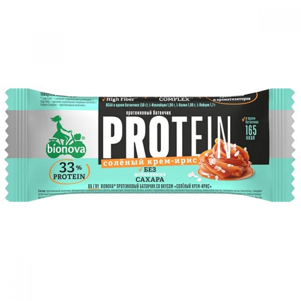 Протеиновый батончик Соленый крем-ирис 50 г BIONOVA 1137098