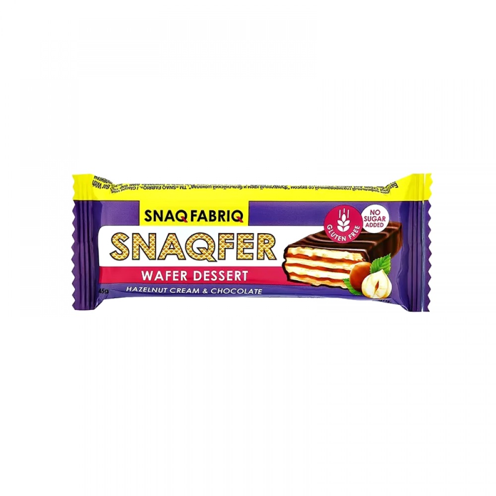 Батончик вафельный глазированный со вкусом Фундучный крем и бельгийский шоколад 45 г SNAQFABRIQ 1137165