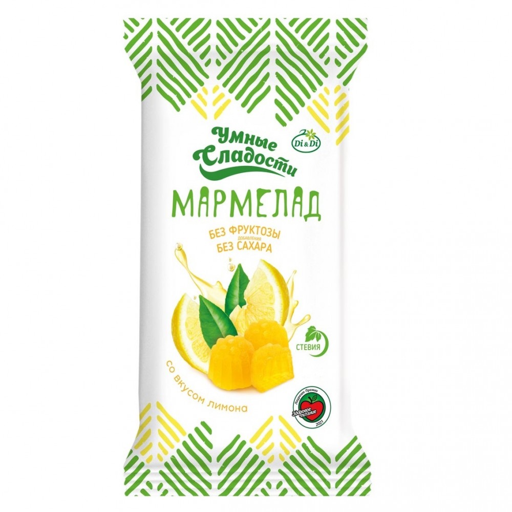 Мармелад желейно-формовой со стевией со вкусом лимона 150 г УМНЫЕ СЛАДОСТИ 1137170