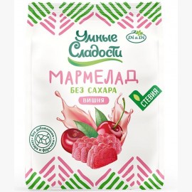 Мармелад желейно-формовой со стевией со вкусом вишни 150 г УМНЫЕ СЛАДОСТИ 1137171