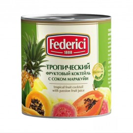 Тропический фруктовый коктейль в легком сиропе с соком маракуйи консервированный 435 мл FEDERICI 1137214