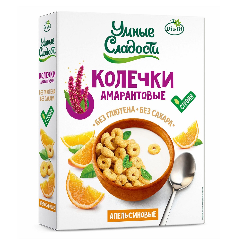 Колечки амарантовые Апельсиновые 150 г УМНЫЕ СЛАДОСТИ 1137221