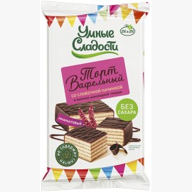 Торт вафельный «Умные Сладости» амарантовый со сливочной начинкой в молочно-шоколадной глазури 105г 1137401