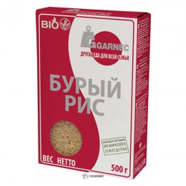 Рис нешлифованный Бурый био Гарнец 500 г 114294