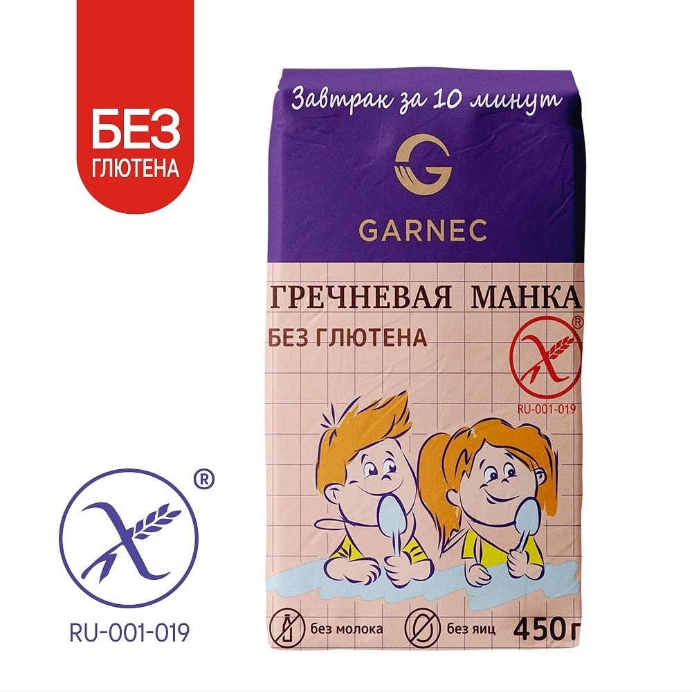 Манка гречневая без глютена Гарнец 450 г 114306