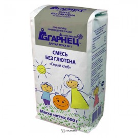 Смесь без глютена Серый хлеб Гарнец 600 г 114312