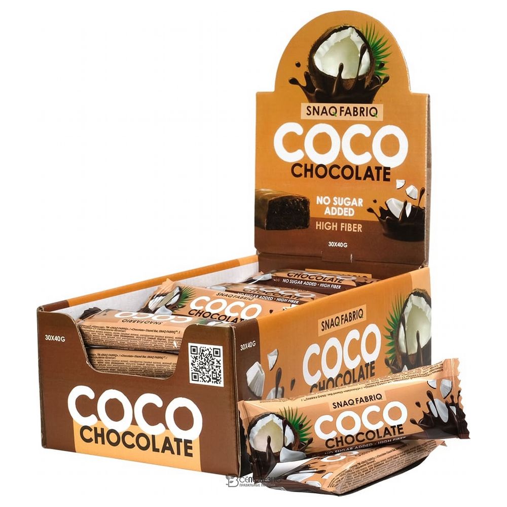Батончик глазированный Шоколадный кокос 40 г SNAQ FABRIQ 114386