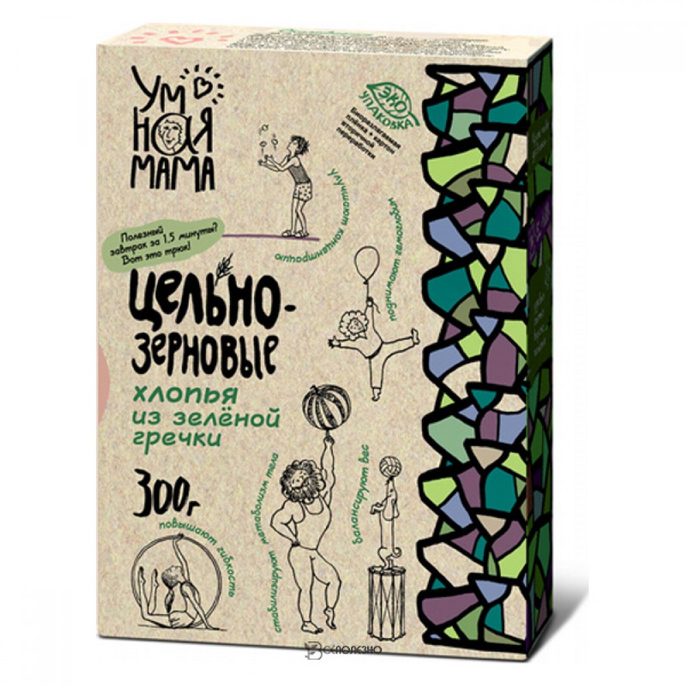 Хлопья из зеленой гречки Умная мама 300 г 114437