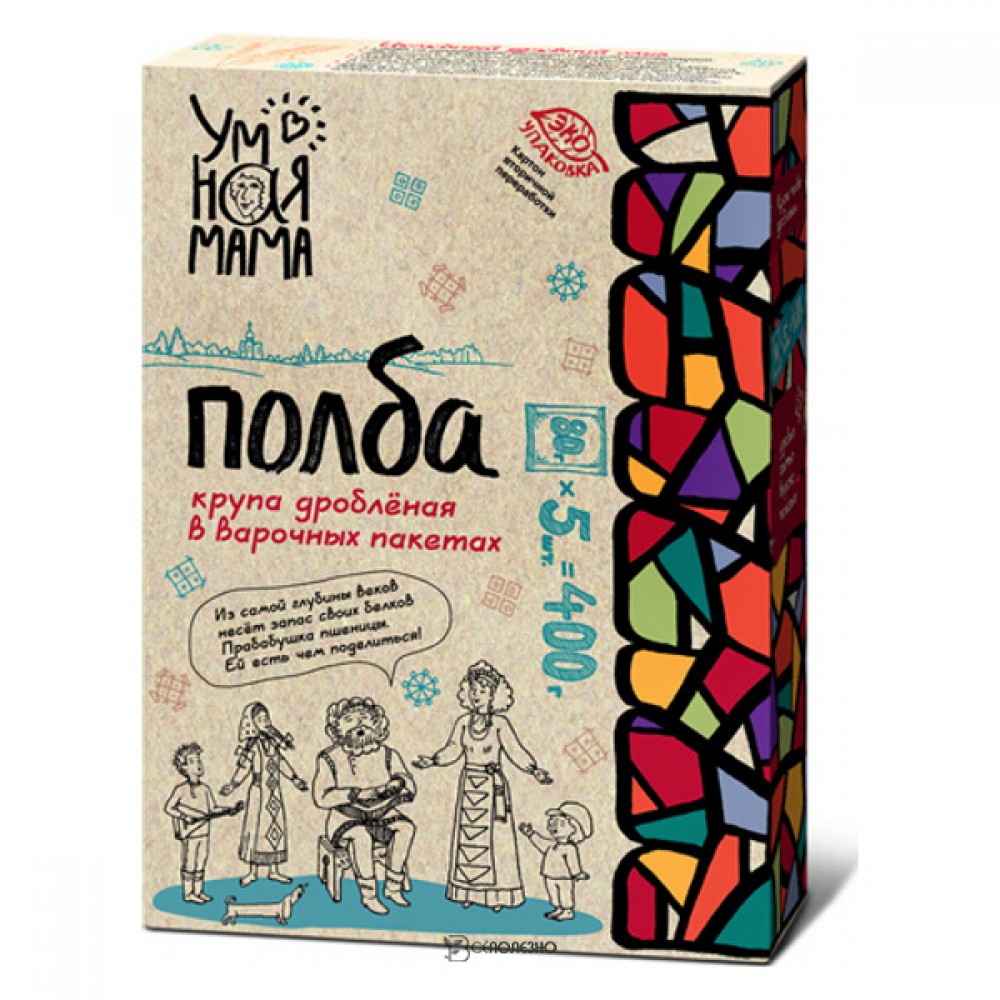 Крупа полбы дробленая в варочных пакетах Умная мама 400 г 114447