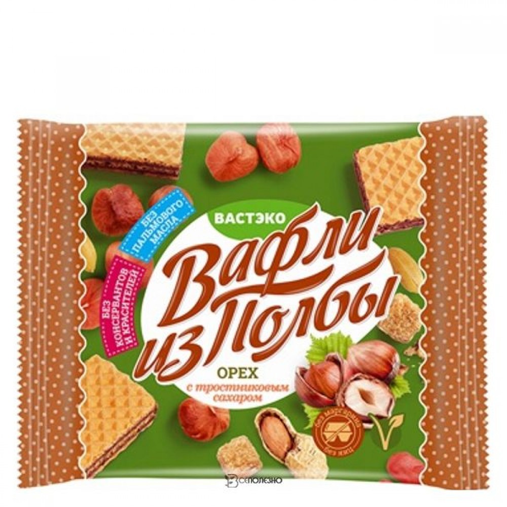 Вафли из полбы Орех с тростниковым сахаром 45 г Вастэко 114933