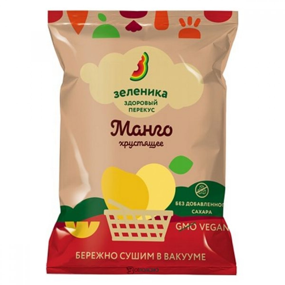 Здоровый перекус Манго хрустящее 15 г ЗЕЛЕНИКА 116615