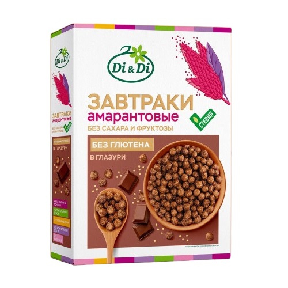 Завтраки амарантовые с темным шоколадом 250 г DI&DI 116941