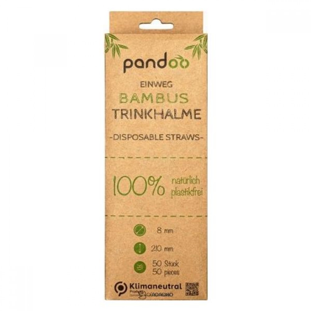 Бамбуковые одноразовые трубочки для питья 50 шт Pandoo 116996