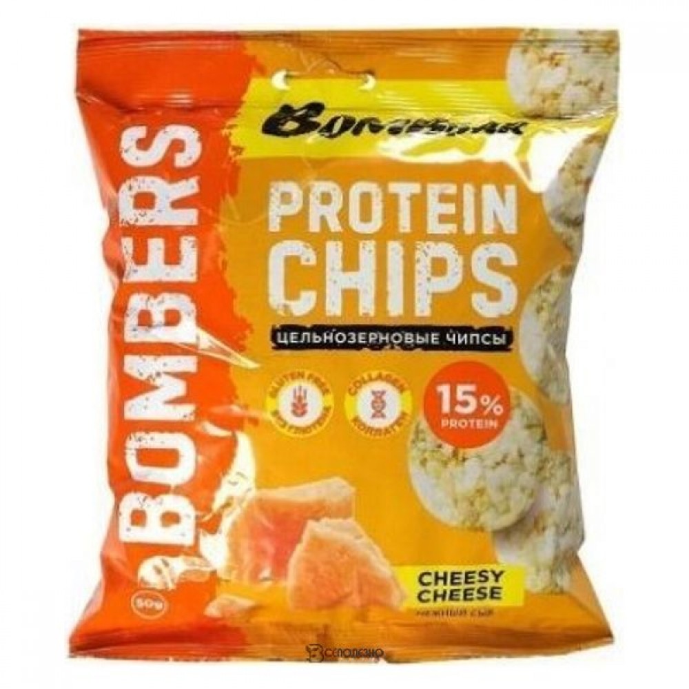 Чипсы цельнозерновые протеиновые со вкусом Нежный сыр 50 г BOMBBAR 117911