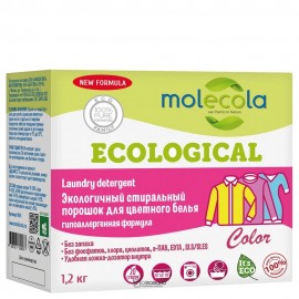 Порошок стиральный для цветного белья с растительными энзимами экологичный Molecola 1,2 кг 120264