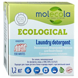 Стиральный порошок для белого белья с растительными энзимами Molecola 120279