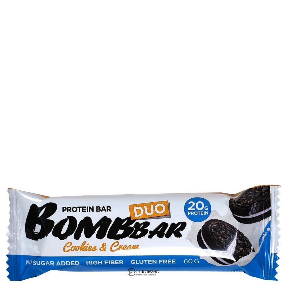 Батончик DUO кремовое печенье 60 г BOMBBAR 122168