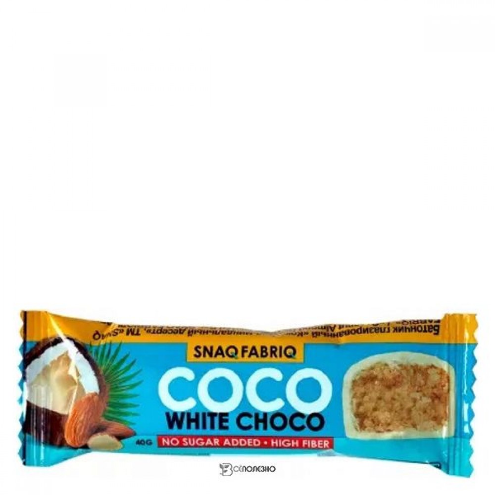 Батончик глазированный Кокосово-миндальный десерт 40 г SNAQ FABRIQ 155440