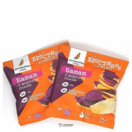 Ломтики овощные хрустящие из батата с морской солью 20 г Зеленика 160188