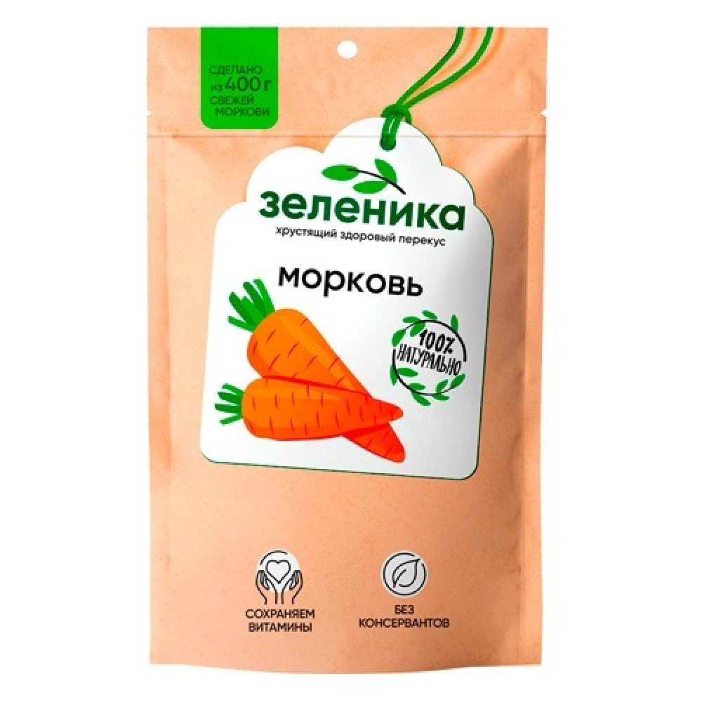 Овощной здоровый перекус из моркови 50 г Зеленика 160196