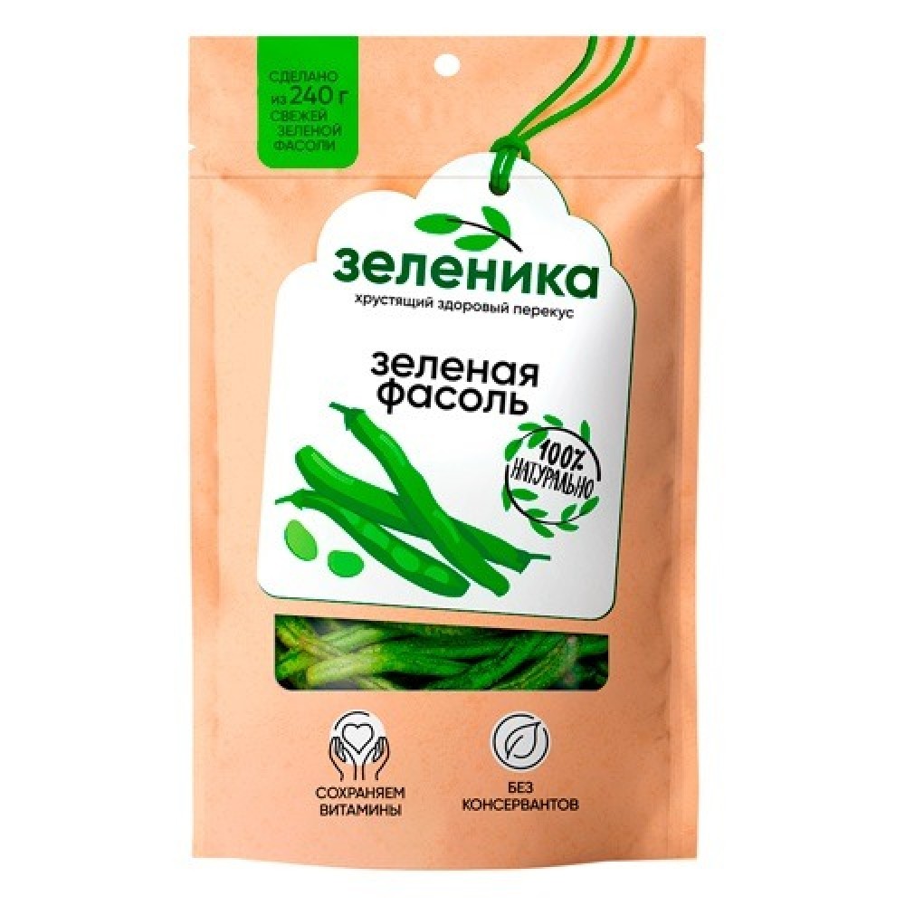 Овощной здоровый перекус из зеленой фасоли 30 г Зеленика 160199