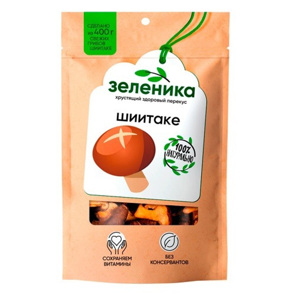 Грибной здоровый перекус из шиитаке 50 г Зеленика 160201
