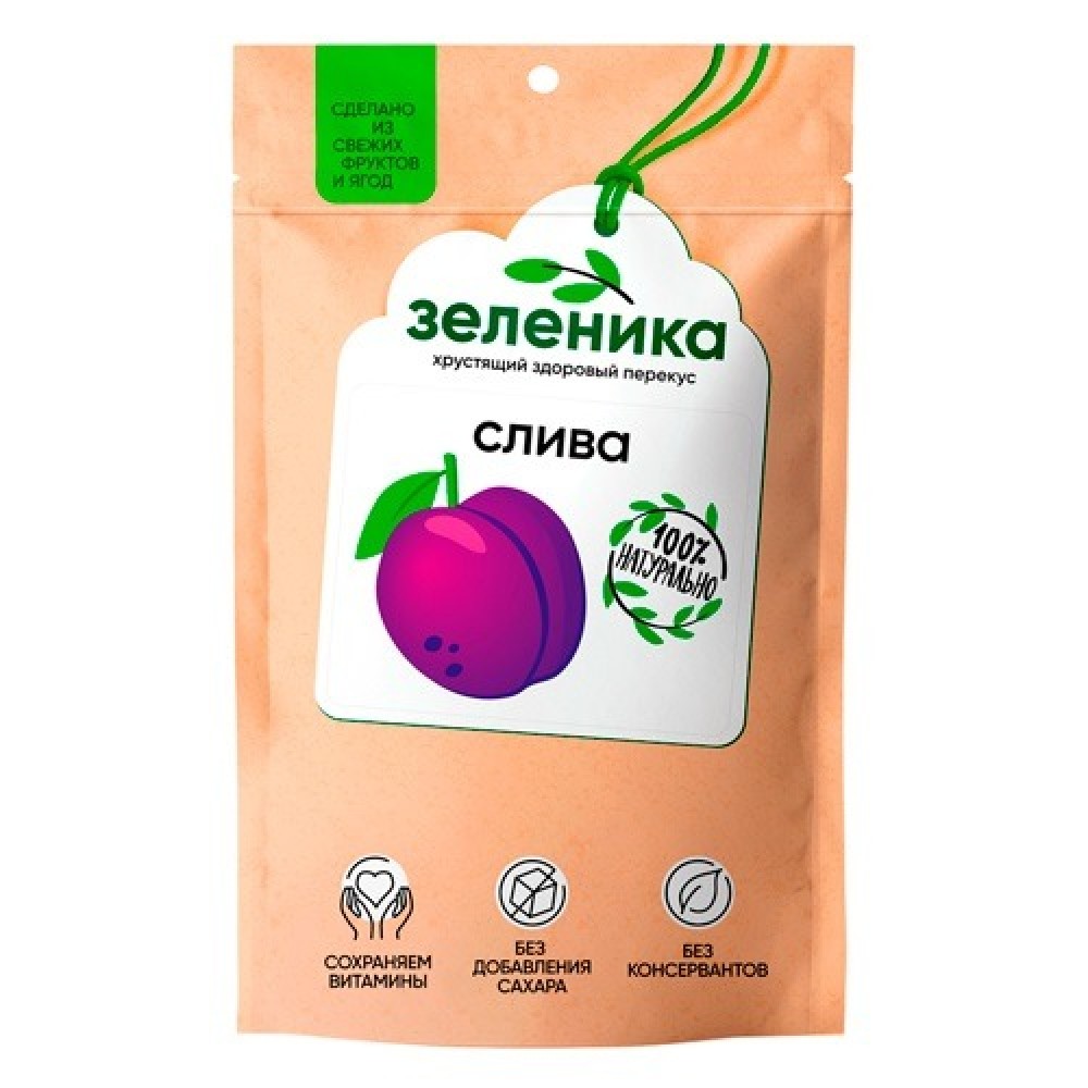 Фруктовый здоровый перекус из сливы 20 г Зеленика 160204
