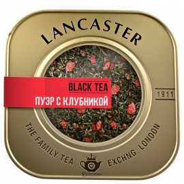 Чай черный китайский Пуэр с клубникой в жестяной банке 75г Lancaster 160319