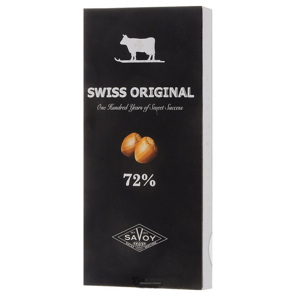 Шоколад горький с дробленым фундуком 72% SWISS ORIGINAL 100 г BUCHERON 160321