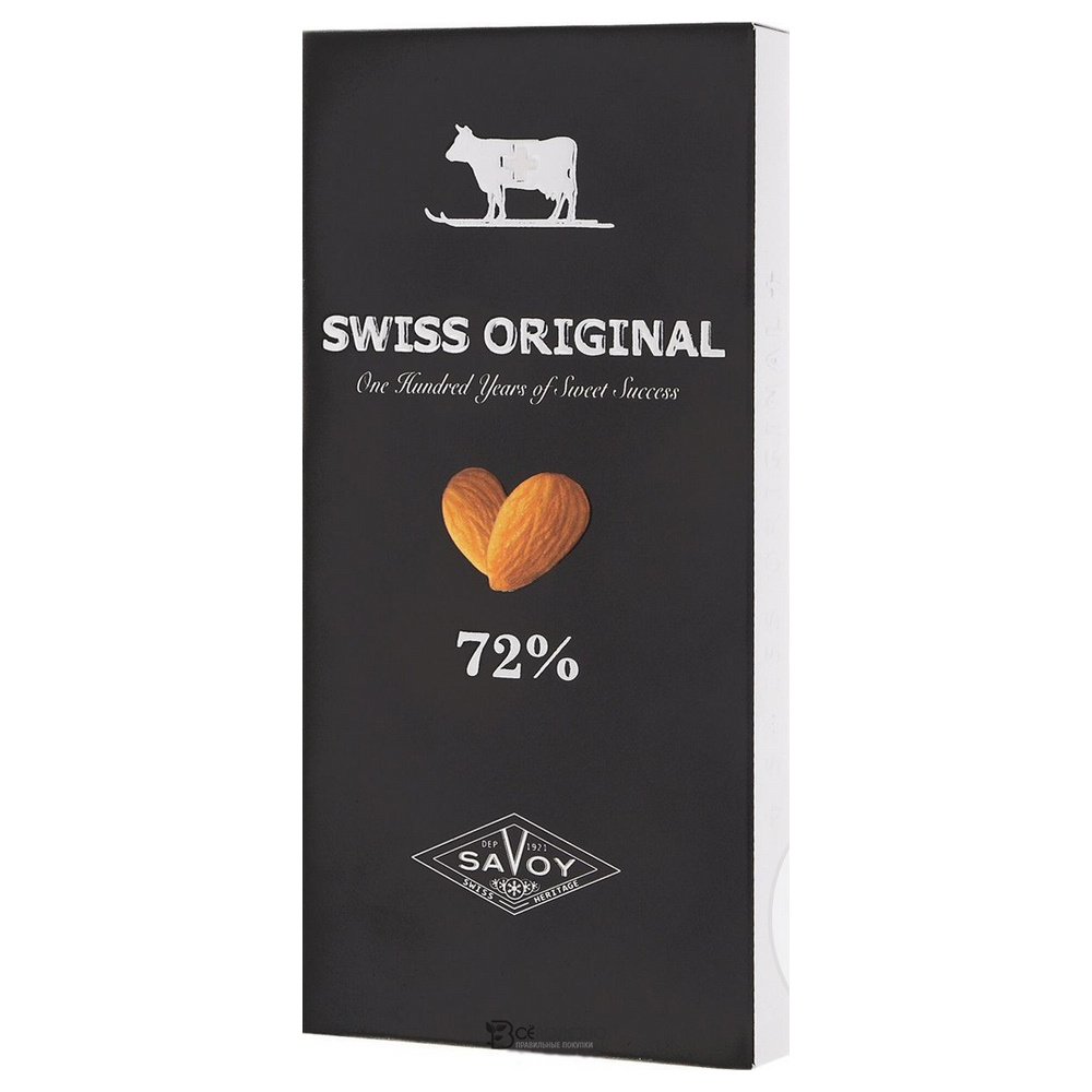 Шоколад горький с миндалем 72% SWISS ORIGINAL 100 г BUCHERON 160322