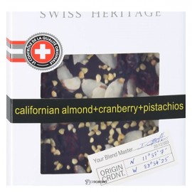 Шоколад горький с миндалем клюквой и фисташками 72% 100 г BUCHERON 160333