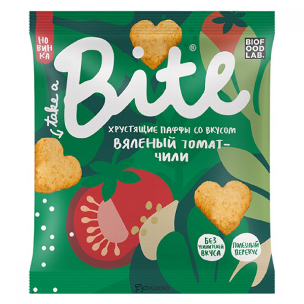 Паффы хрустящие Вяленый томат-Чили Bite 160430