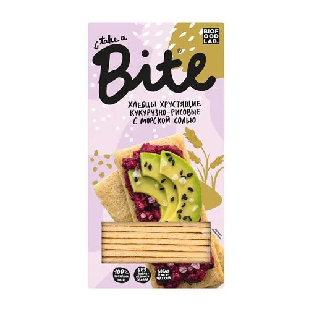 Хлебцы Кукурузно-рисовые с морской солью хрустящие Bite 160437