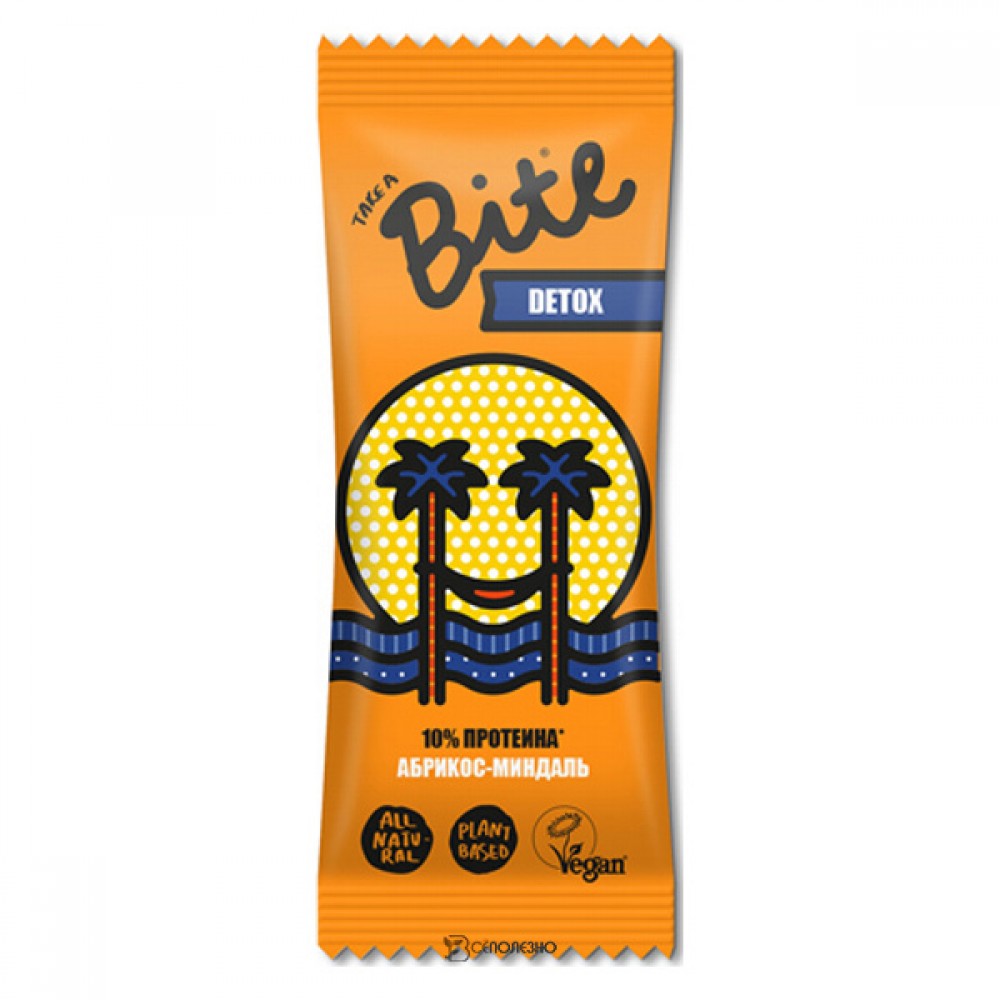 Батончик с протеином Детокс абрикос-миндаль Bite 160469