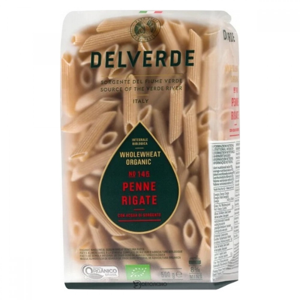 Макаронные изделия из твердых сортов пшеницы с отрубями № 145 Пенне Ригате Биолоджика 500 г Delverde 200001