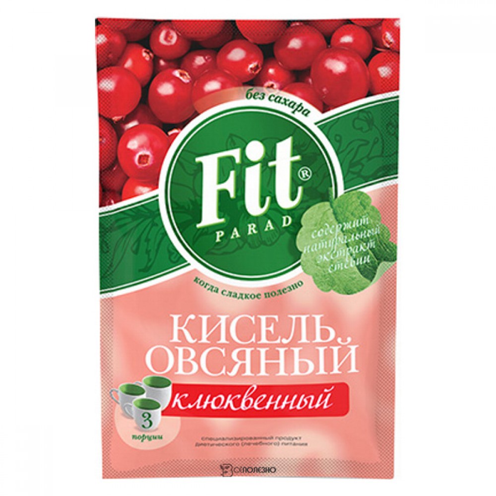 Кисель овсяный Клюквенный Fit Parad 50 г 220877