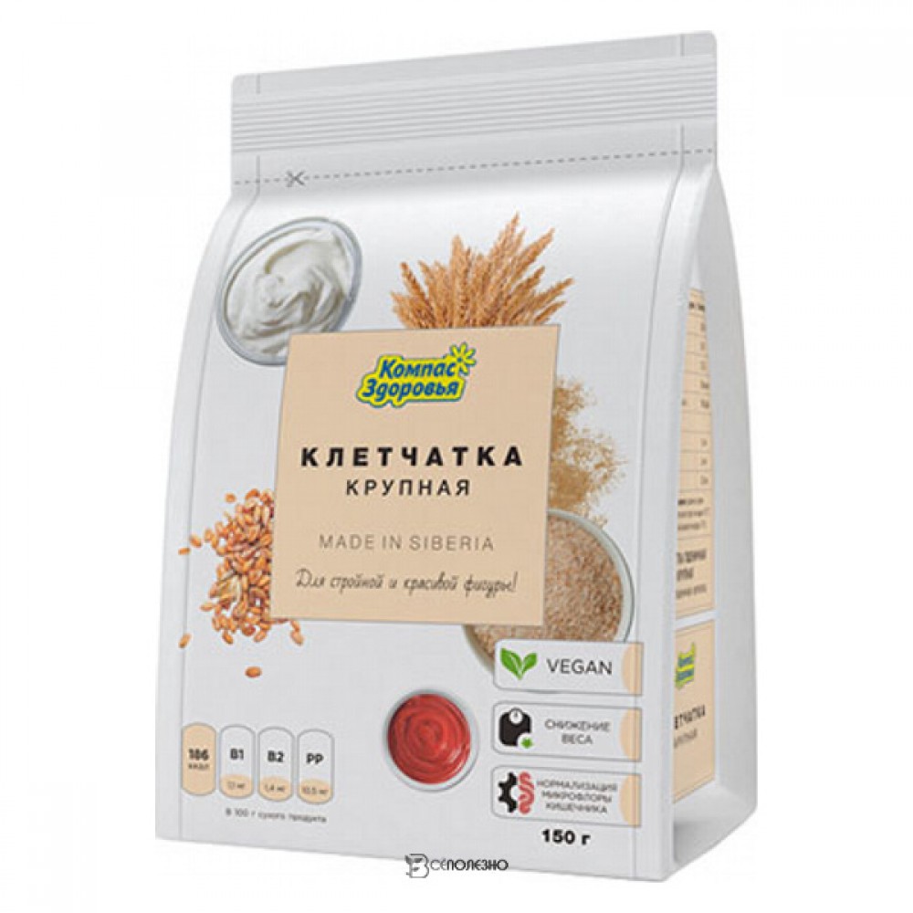 Клетчатка пшеничная крупная Компас здоровья 150 г 220911
