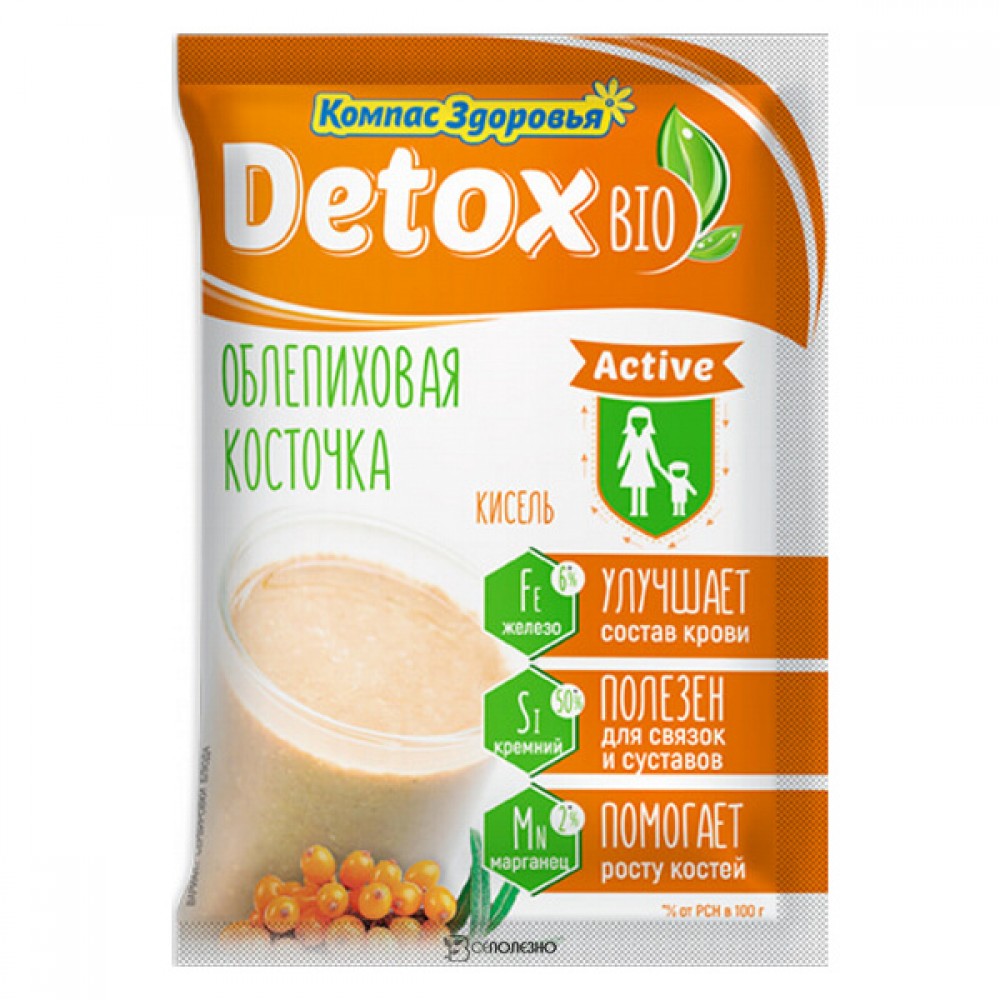 Кисель detox bio Active Облепиховая косточка Компас здоровья 25 г 220928
