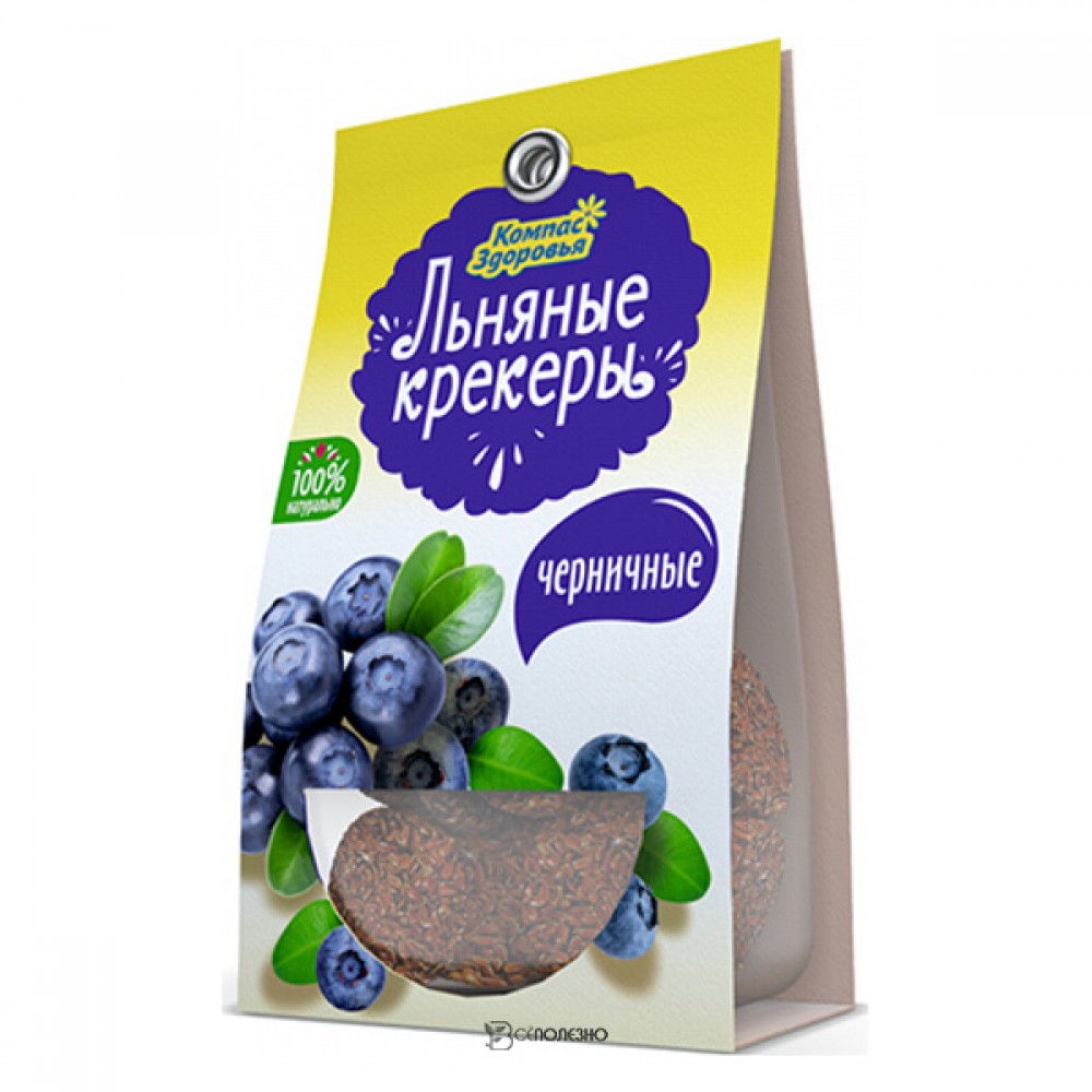 Крекеры льняные с черникой Компас здоровья 50 г 220987